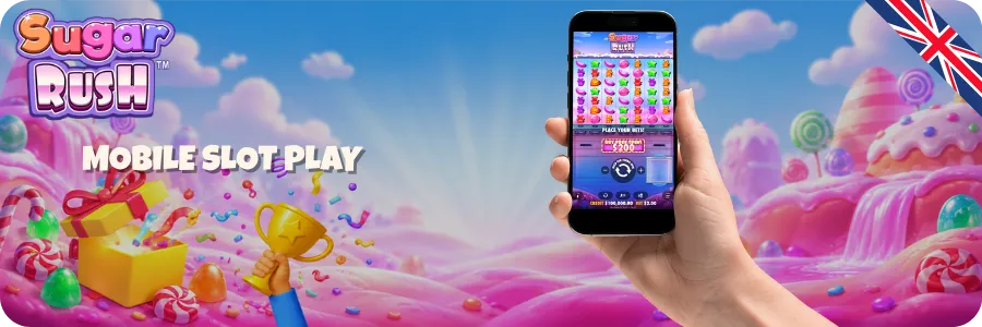 Sugar Rush slot running on iOS and Android phones