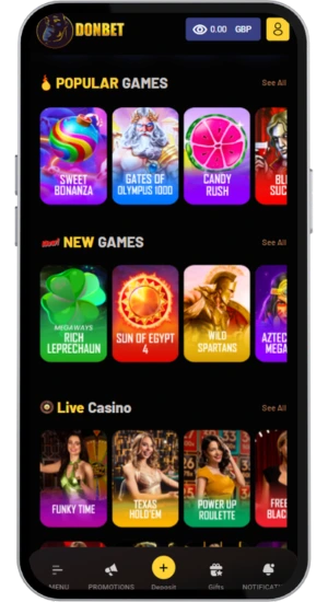 Game selection menu